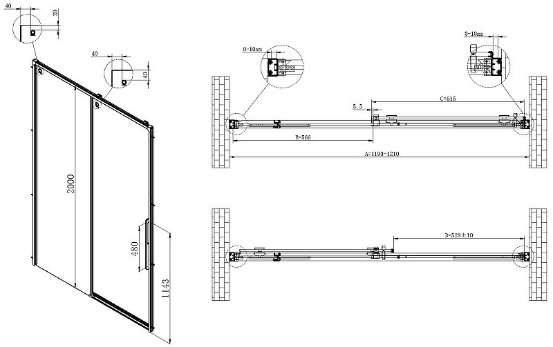 Душевая дверь Vincea Ultima 120 VDS-7UL120CL