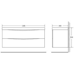 Тумба под раковину BelBagno Marino 120 MARINO-1200-2C-SO-NL-P подвесная