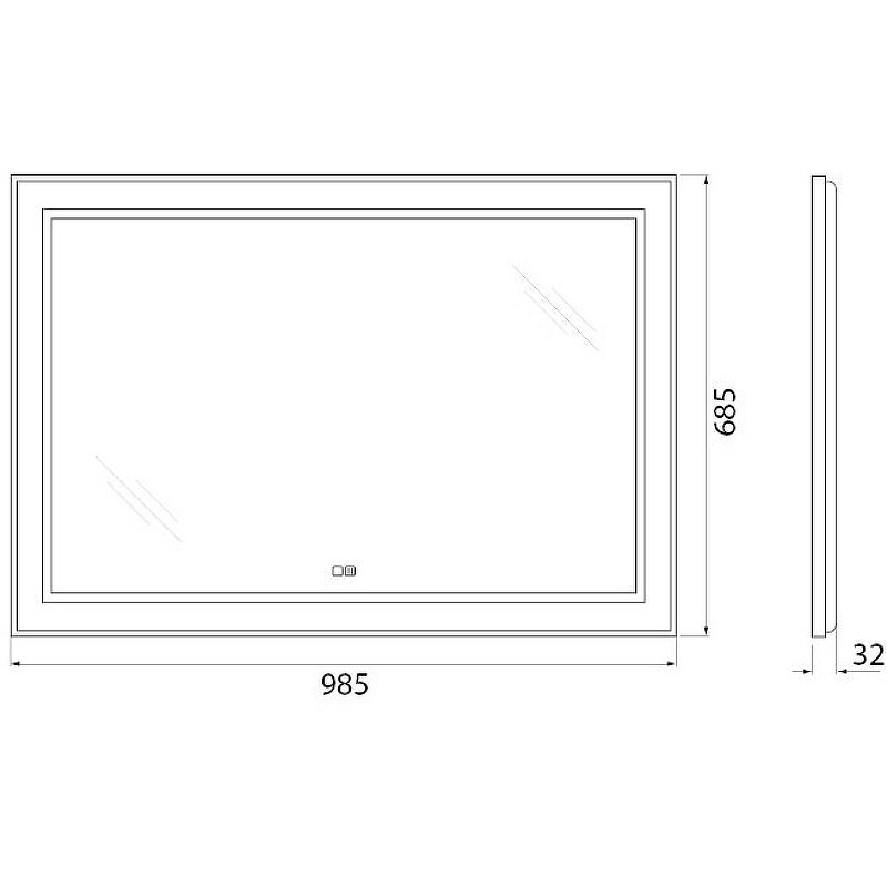 Зеркало BelBagno Kraft 98.5 SPC-KRAFT-985-685-TCH-WARM с подсветкой с подогревом
