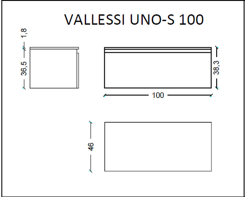 Тумба Boheme Armadi Art Vallessi UNO-S 100 897-100-L подвесная