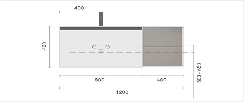 Тумба под раковину Boheme Armadi Art Quatro 6 120 790-M6-120-A-A-LED подвесная