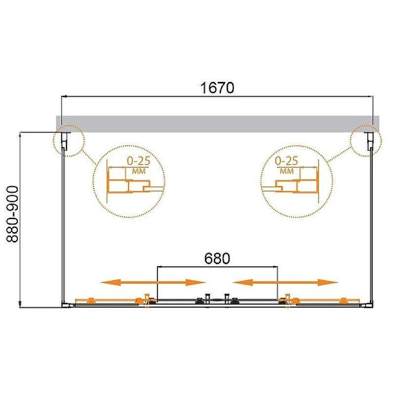 Душевой уголок Cezares Molveno 170x90 MOLVENO-AH-22-170/90-P-Cr