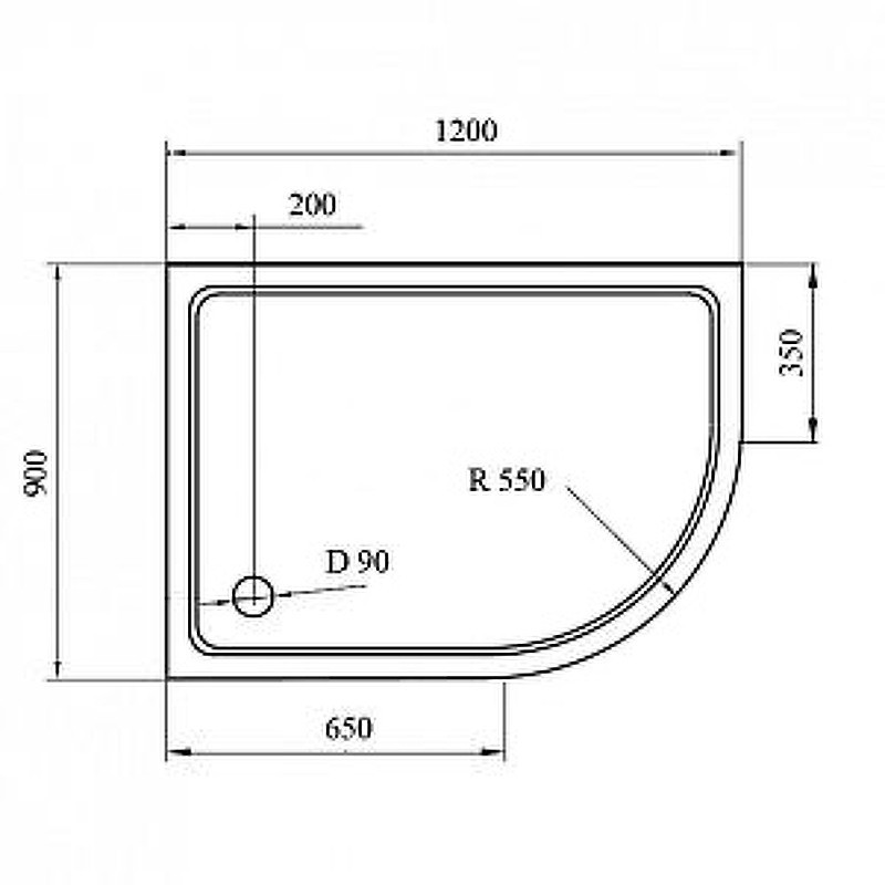 Душевой поддон из стеклокомпозита Cezares Tray SMC 120x90 R TRAY-M-RH-120/90-550-35-W-R