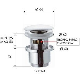 донный клапан Remer 905CC2114NPO click-clack Никель матовый брашированный