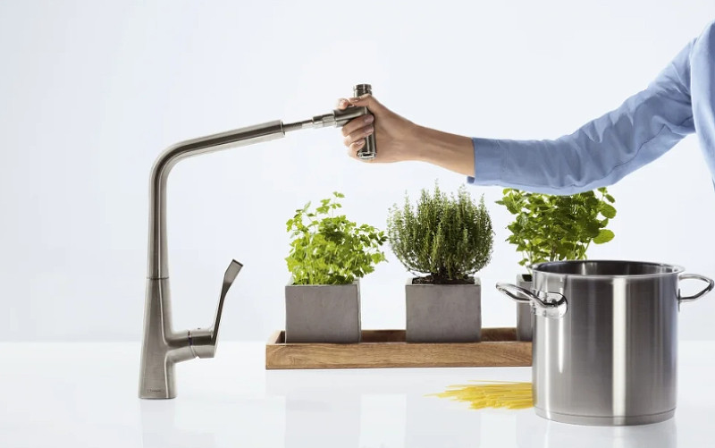 Смеситель для кухни Hansgrohe Metris Select 14884800 Сталь