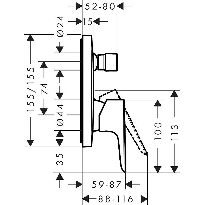 Смеситель для душа Hansgrohe Talis E 71474000 Хром