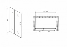 Душевая дверь Abber Sonnenstrand 110 AG04110S профиль Хром стекло прозрачное
