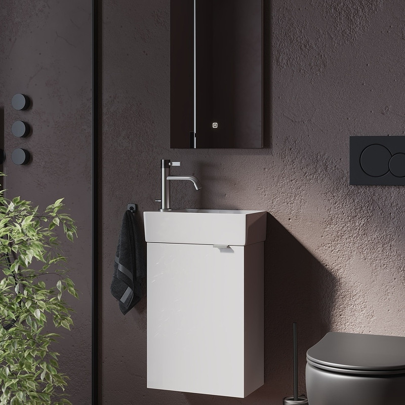 Тумба под раковину Sancos Mini 37 R MN35WR подвесная Белый глянец
