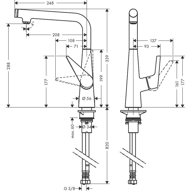 Смеситель для кухни Hansgrohe Talis Select 72820800 Сталь