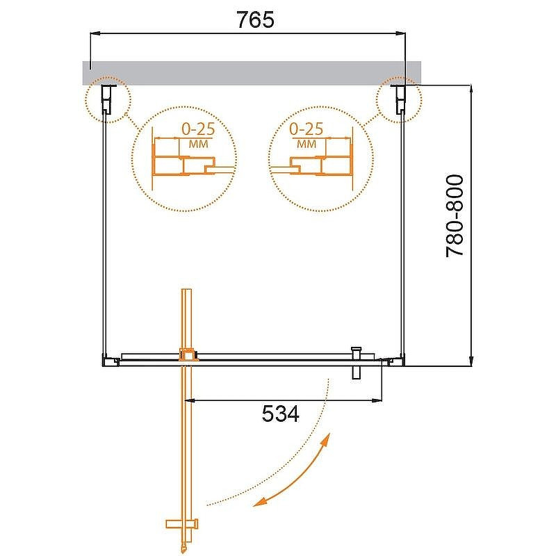 Душевой уголок Cezares Molveno 80x80 MOLVENO-BA2-80/80-C-Cr-IV