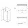 Душевой уголок Abber Schwarzer Diamant 120x100 AG30120BMH-S100BM-S100BM профиль Черный стекло матовое