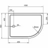 Акриловый поддон для душа Cezares Tray A 100x80 L TRAY-A-RH-100/80-550-15-W-L