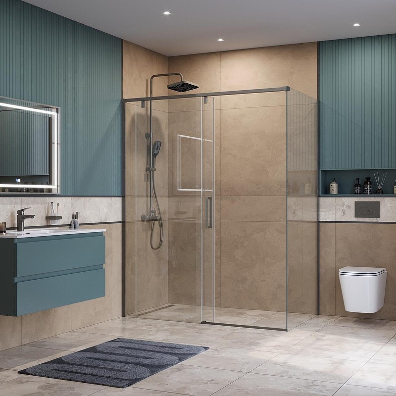 Душевой уголок BelBagno Soft Close-1 160x80 SOFT_CLOSE-1-AH-1-160/80-C-GM