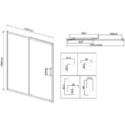 Душевая дверь Vincea City 140 VDS-5CT140MT