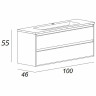 Тумба под раковину Cezares Glass 100 41805 подвесная