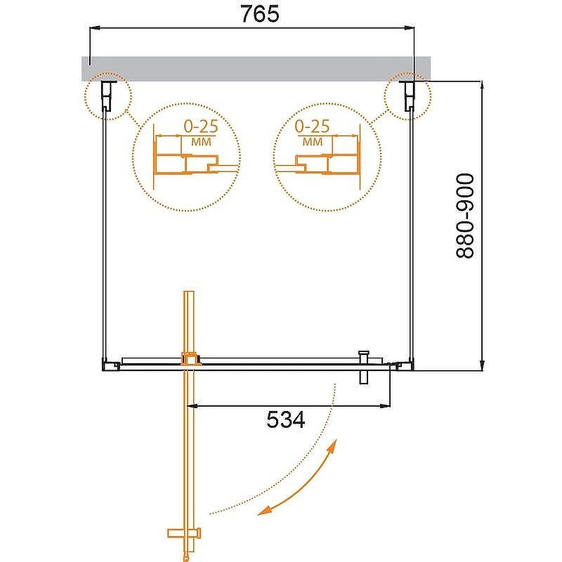 Душевой уголок Cezares Molveno 80x90 MOLVENO-BA2-80/90-C-Cr-IV