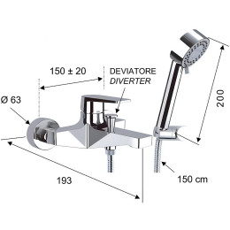 Смеситель для ванны Remer Dream D02