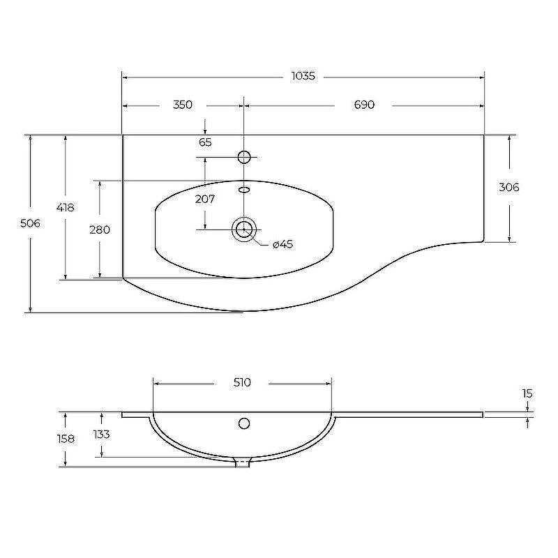 Раковина Cezares Vague 104 L 82409
