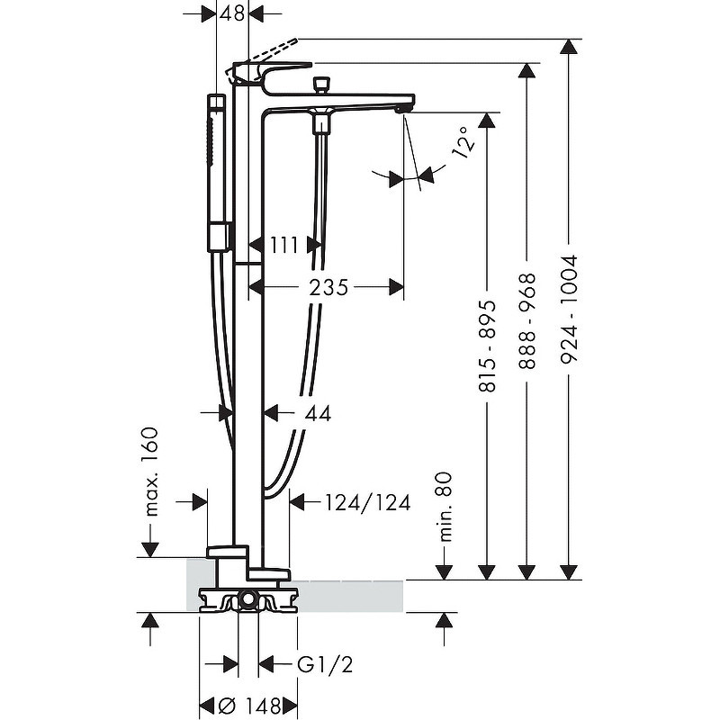 Смеситель для ванны Hansgrohe Metropol 32532670