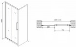 Душевая дверь Abber Schwarzer Diamant 150 AG30150H профиль Хром стекло прозрачное