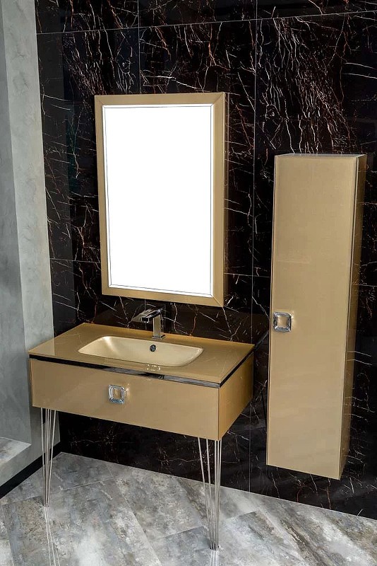Шкаф пенал Boheme Armadi Art Lucido 35 772-Light Gold подвесной