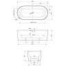 Акриловая ванна Cezares Metauro 180x80 METAURO-INT-Central-180-80-60-G-W-MATT