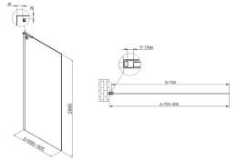 Душевая перегородка Vincea Walk-In 80 VSW-7HA800CLB