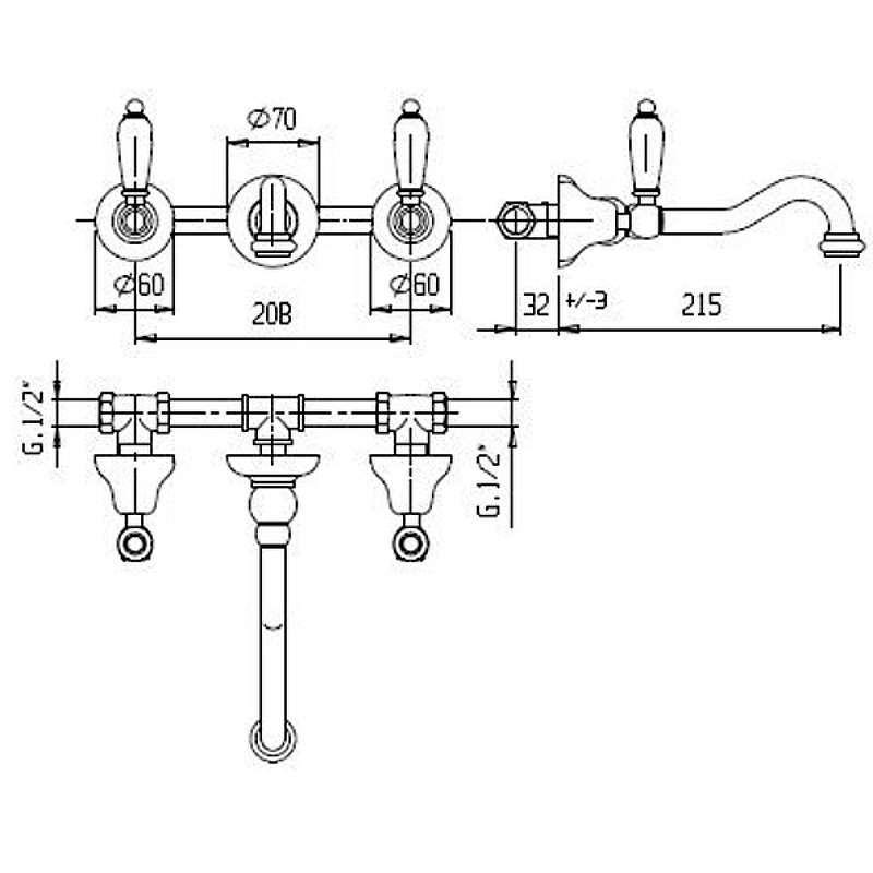Смеситель для раковины Cezares First FIRST-BLS1-03/24-M
