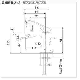 Смеситель для биде Remer Absolute AU20NO цвет Черный матовый