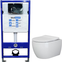 Комплект унитаза Ceramicanova Play CN3001 с инсталляцией WellWant Standart 50 WWISI1110B