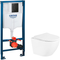 Комплект унитаза BelBagno Uno BB3105CHR/SC с инсталляцией Grohe Rapid SL 38811KF0