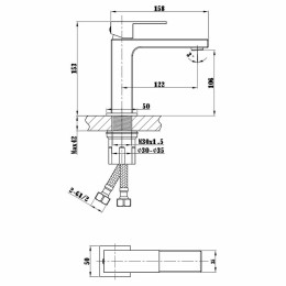 Смеситель для раковины Vincea Cube VBF-1C01GM