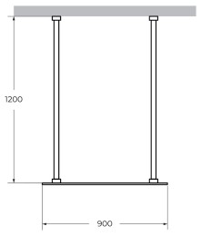 Душевая перегородка Cezares Liberta 90 LIBERTA-L-2-90-120-C-NERO