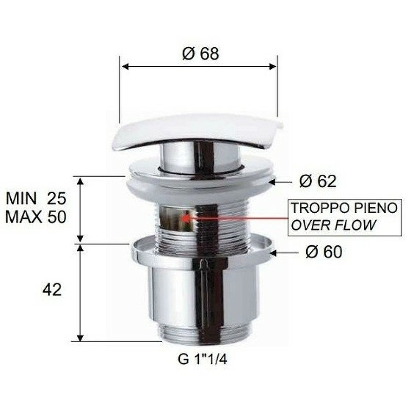 донный клапан Remer 905SCC2114VO click-clack Бронза