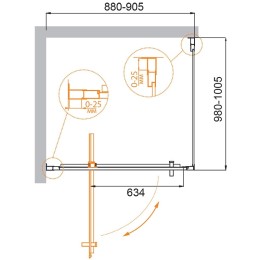 Душевой уголок Cezares Molveno 90x100 MOLVENO-AH-1-90/100-C-Cr-IV