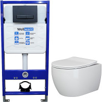 Комплект унитаза Ceramicanova Play CN3001 с инсталляцией WellWant Standart 50 WWISI111BB