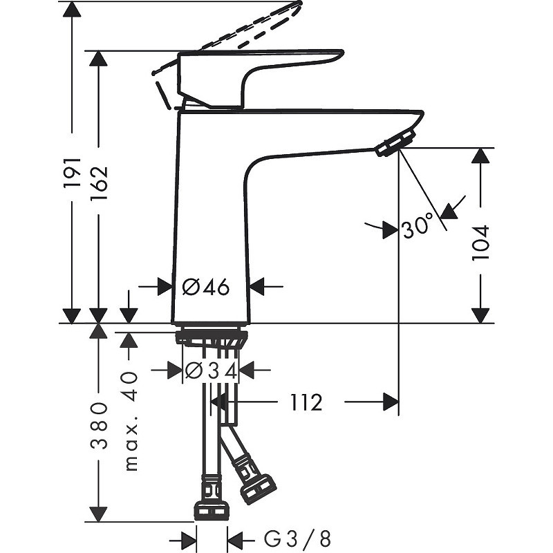 Смеситель для раковины Hansgrohe Talis E 71712700 белый матовый