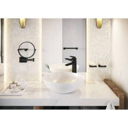 Косметическое зеркало Hansgrohe AddStoris 41791670 с увеличением Черное матовое