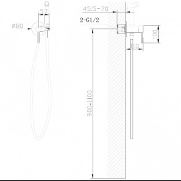 Гигиенический душ Abber Wasser Kreis AF8125B Черный матовый