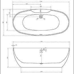 Акриловая ванна Abber 170x80 AB9323 без гидромассажа
