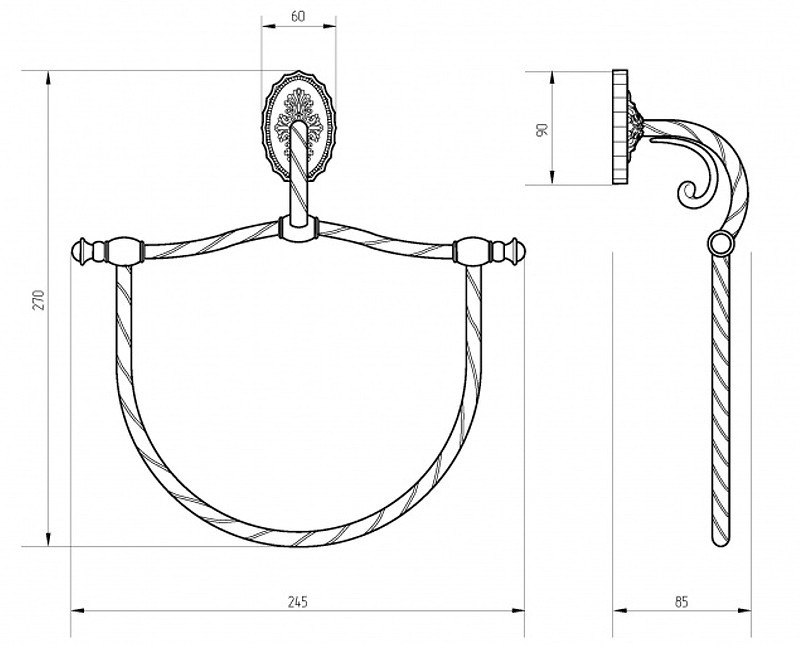 Кольцо для полотенец Migliore Edera 16917