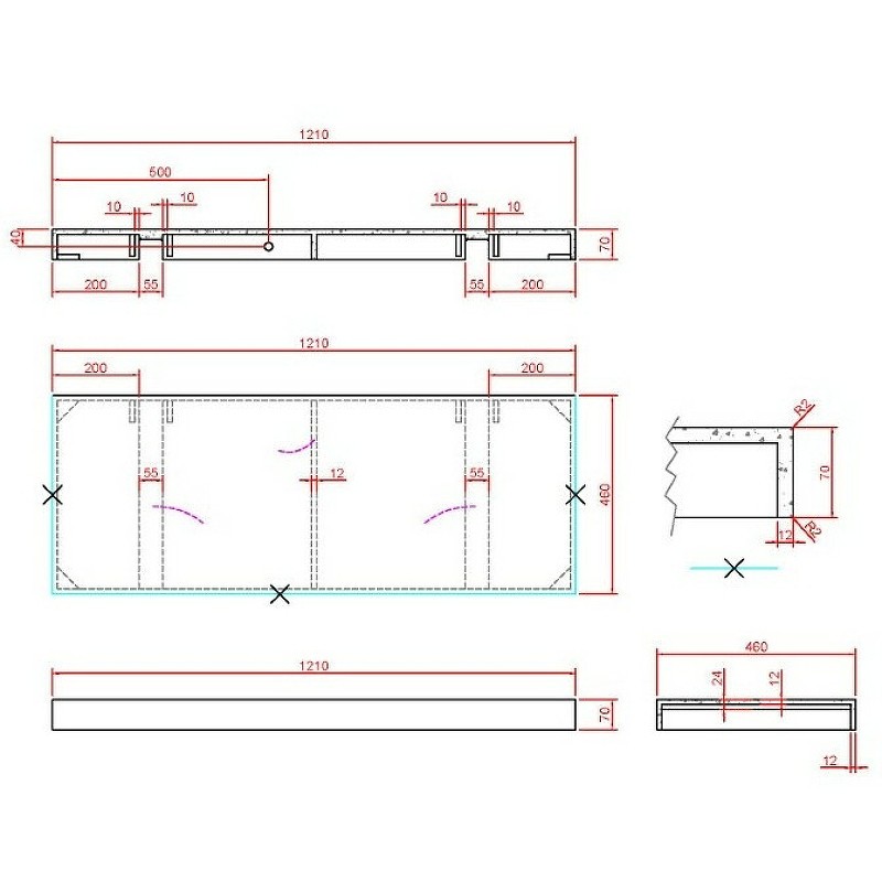 Столешница под раковину Boheme Armadi Art Flat 120 869-120-CLCT