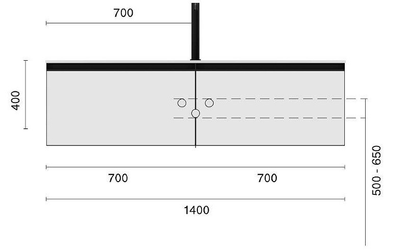 Тумба под раковину Boheme Armadi Art Quatro 2 140 790-M2-140(70+70)-W-A+L подвесная
