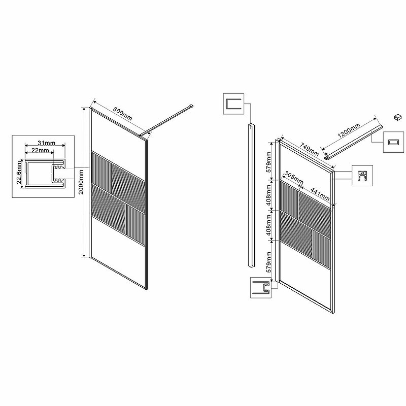 Душевая перегородка Vincea Walk-In 80 VSW-1HC800CFBG