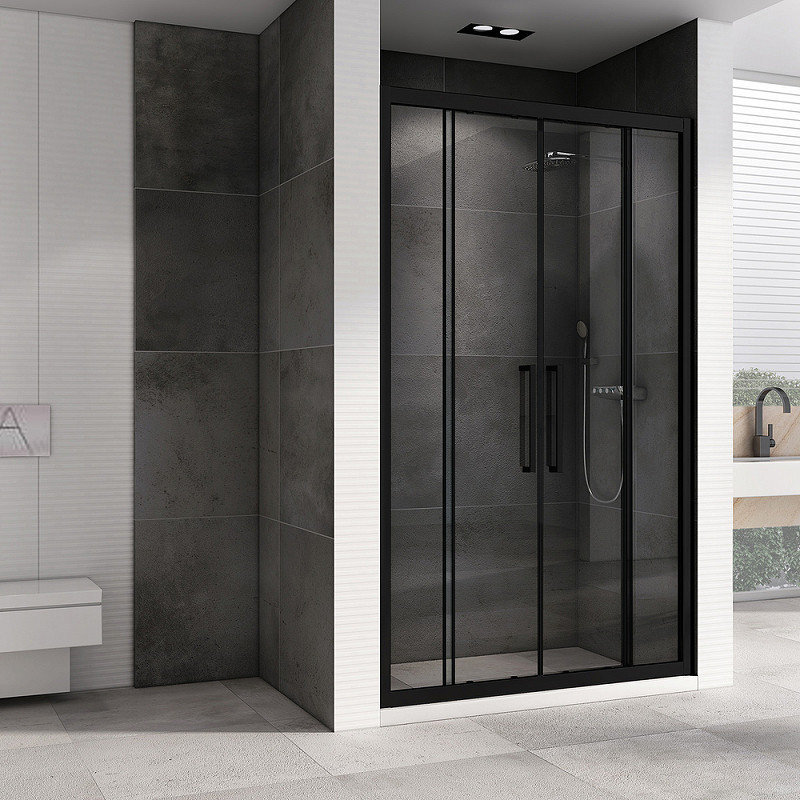 Душевая дверь Abber Schwarzer Diamant 160 AG33160BH профиль Черный стекло прозрачное