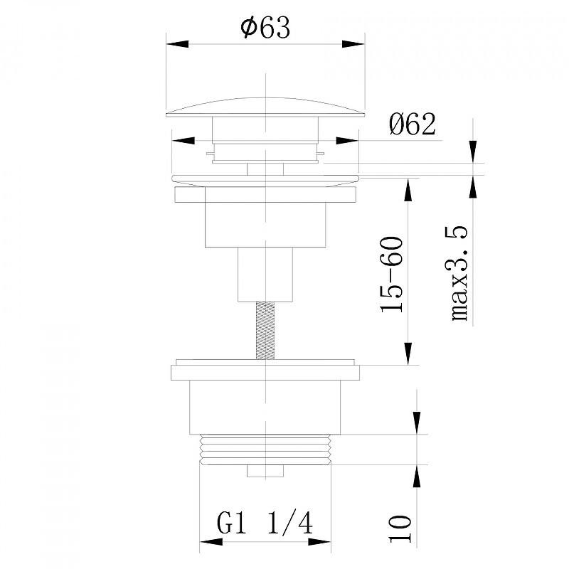 донный клапан Abber AF0011W click-clack Белый