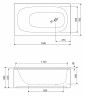Акриловая ванна Cezares Eco 130х70 ECO-130-70-40-W37