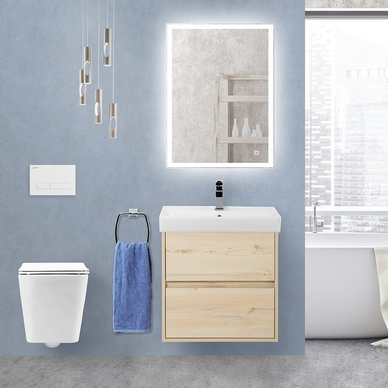 Тумба под раковину BelBagno Neon 60 NEON-600-2C-SO-PB подвесная