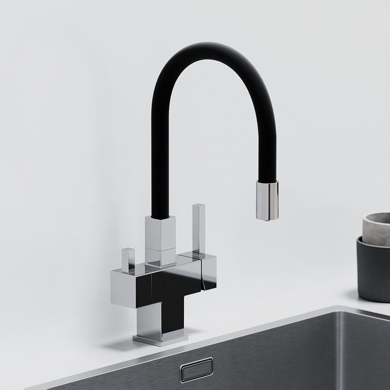 Смеситель для кухни Sancos Arno SC4005CH Хром Черный