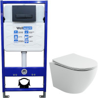 Комплект унитаза Ceramicanova Uno Rimless CN11001 с инсталляцией WellWant Standart 50 WWISI111BB